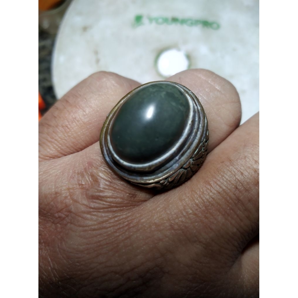 Batu Akik Tua Hijau Natural Alam Kode 57/40