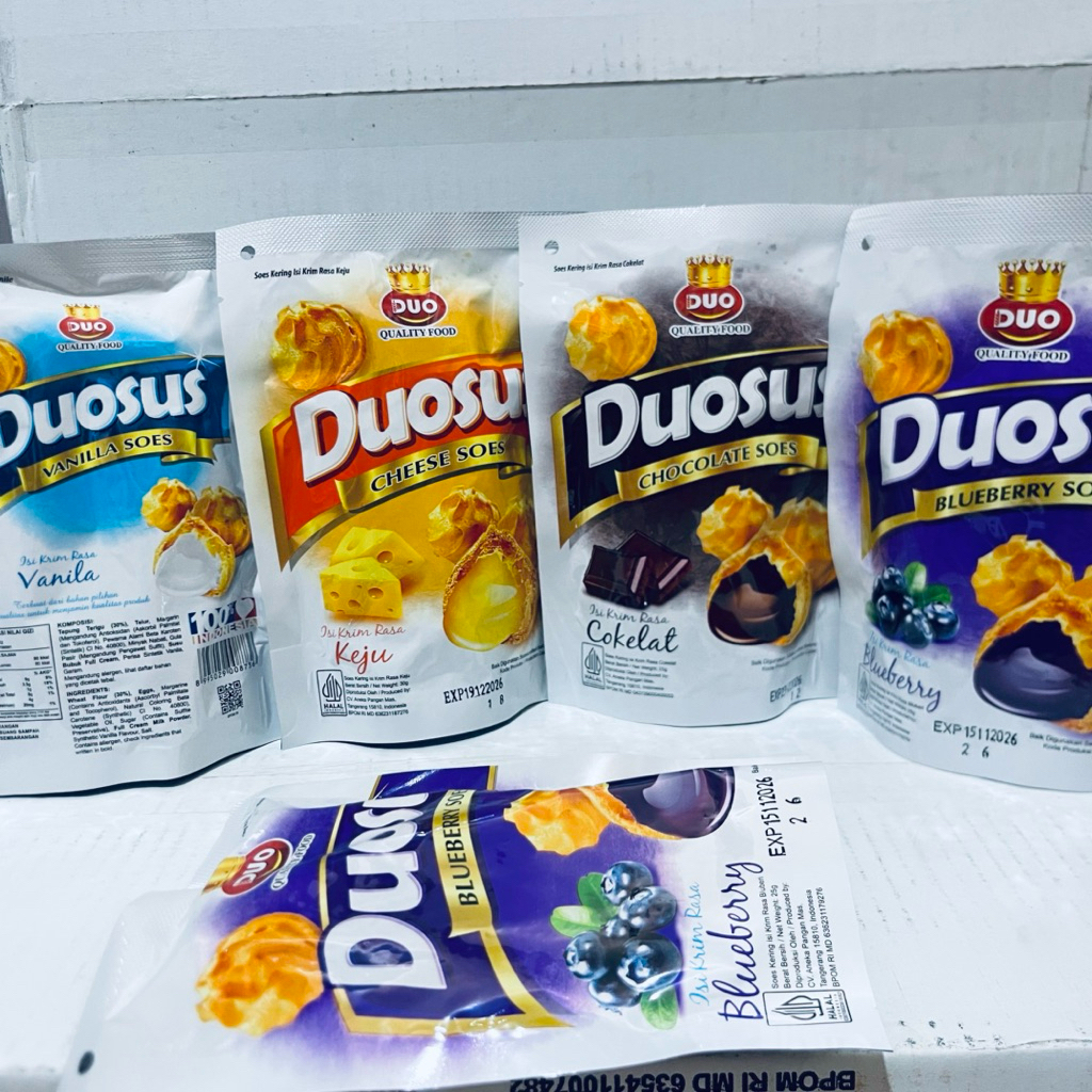 Snack Duosus Soes Kering isi Krim All Varian