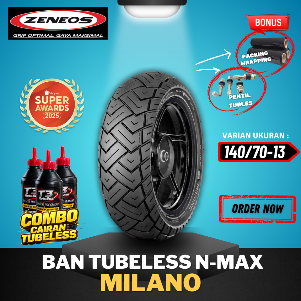 [READY COD] BAN ZENEOS MILANO RING 13 140/70-13 / BAN TUBELESS ZENEOS RING 13 /  BAN MOTOR NMAX RING