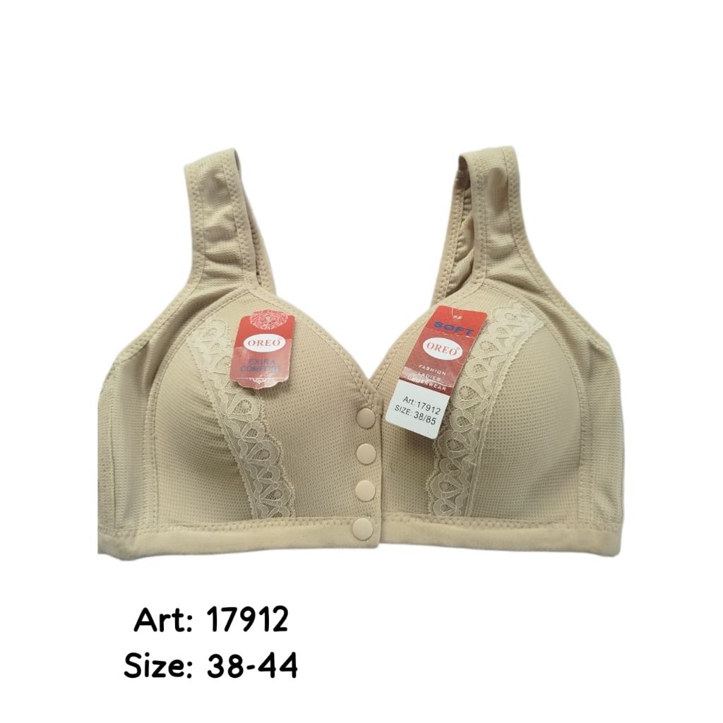 Oreo Bra/Bh wanita Cup besar Pengait depan Bh busui kancing depan premium tanpa kawat