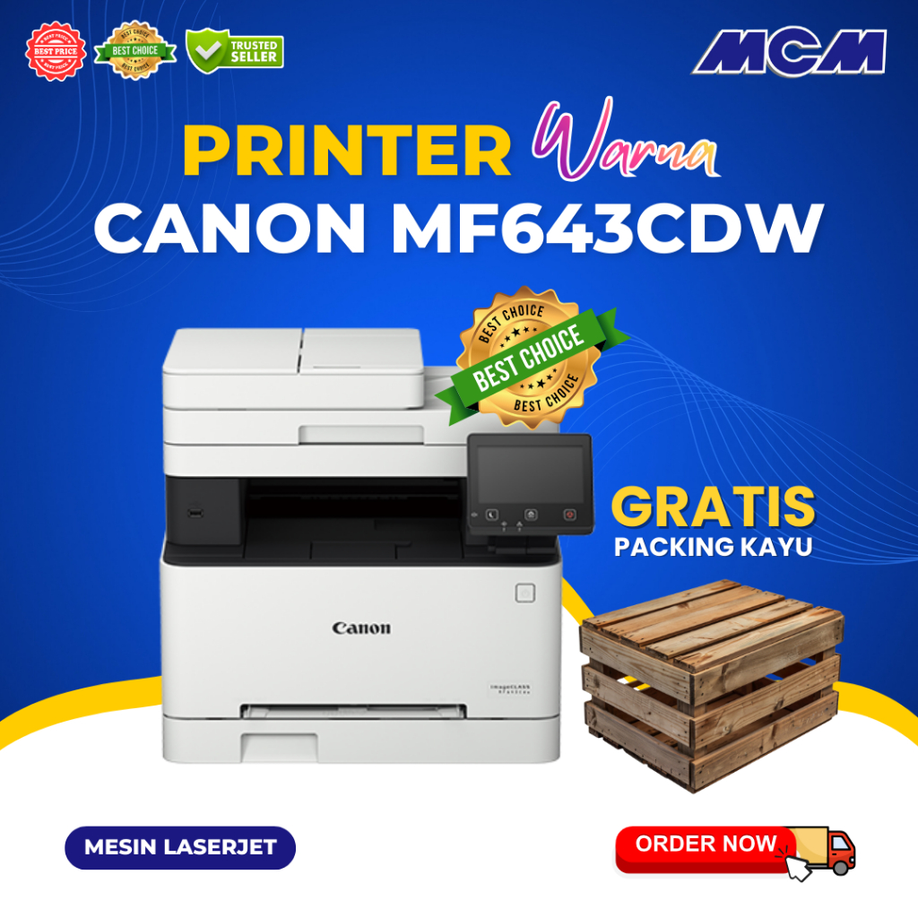 Printer Canon MF-643CDW / MF643CDW / 643CDW Laserjet Multifunction 3-in-1 Colour - GRATIS PACKING KA