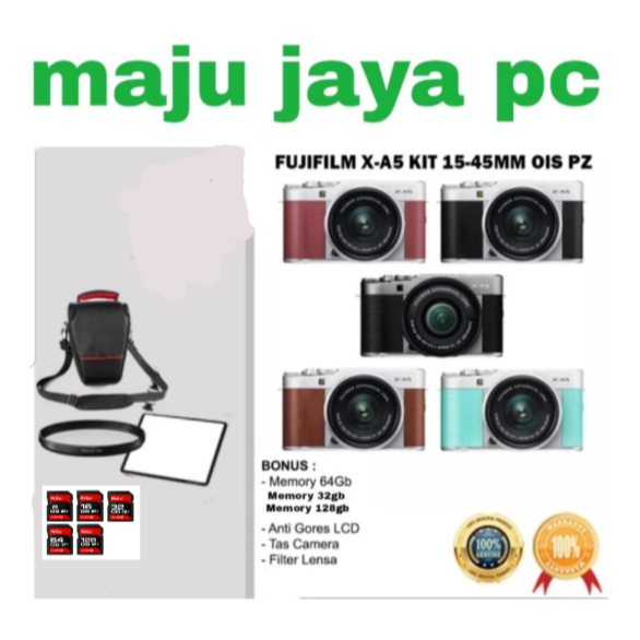 KAMERA FUJIFILM X-A5 KIT 15-45MM / KAMERA MIRRORLESS FUJIFILM X-A5 BARU ORIGINAL