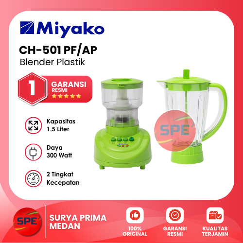 BLENDER CHOPPER PLASTIK MIYAKO KAPASITAS 1.5 LITER CH-501 PF/AP GARANSI RESMI (MEDAN)