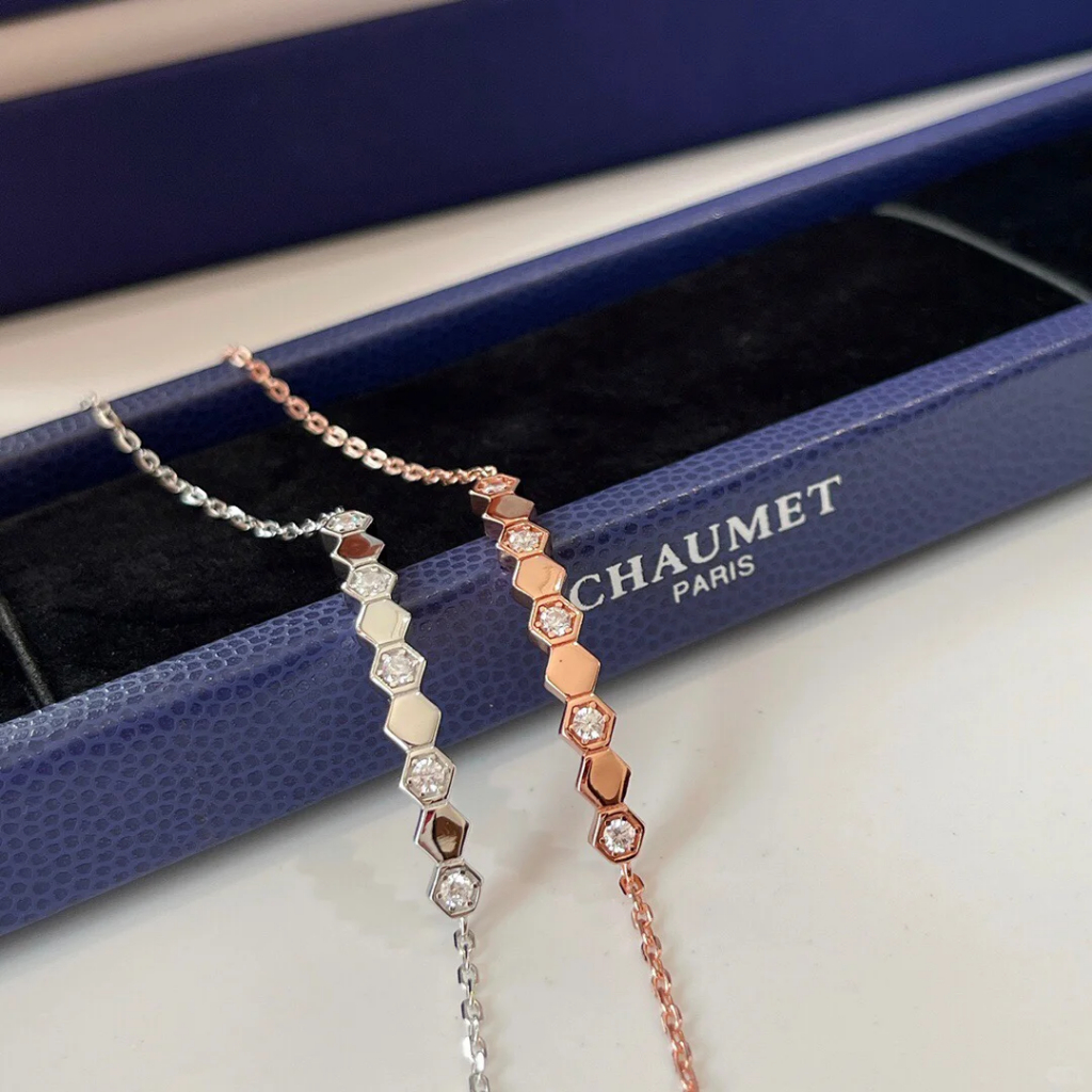 18K emas asli/100%ORI CHÃUMÃTBEE MY LOVEGelang berian /fashion Gelang wanita/18K rosegold/emas putih