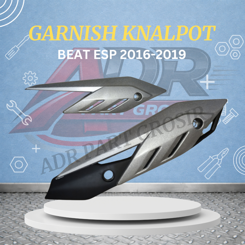 Garnish Cover Knalpot Beat Esp Beat Eco 2016-2019 Set Garnish Cover Knalpot Beat Silver & Chrome