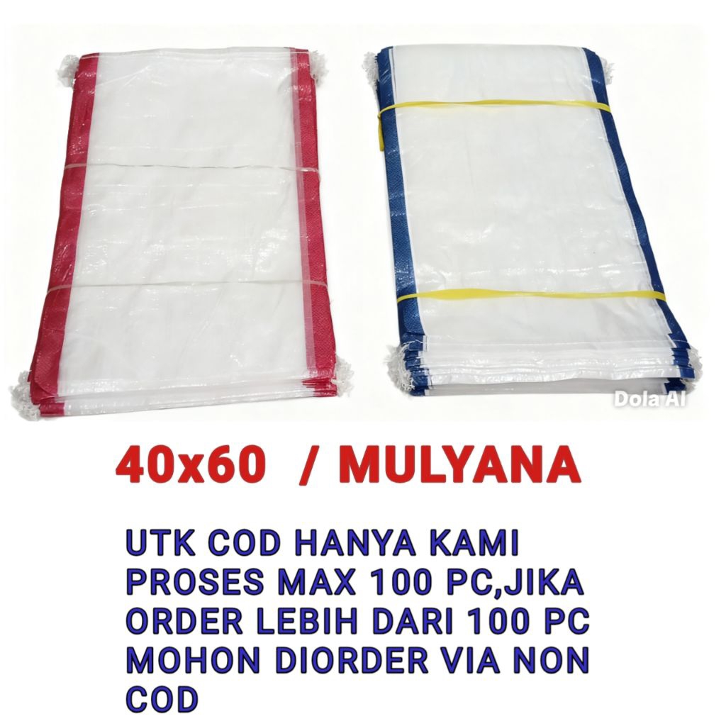 Karung beras transparan 15 kg isi 50 lembar (MULYANA)