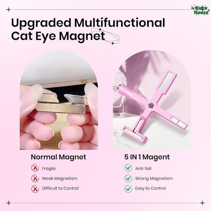 ZiZa- Magnet 5In1 Multifunctional Cat Eye Nail Art Stick With Cross Line Strip Effect