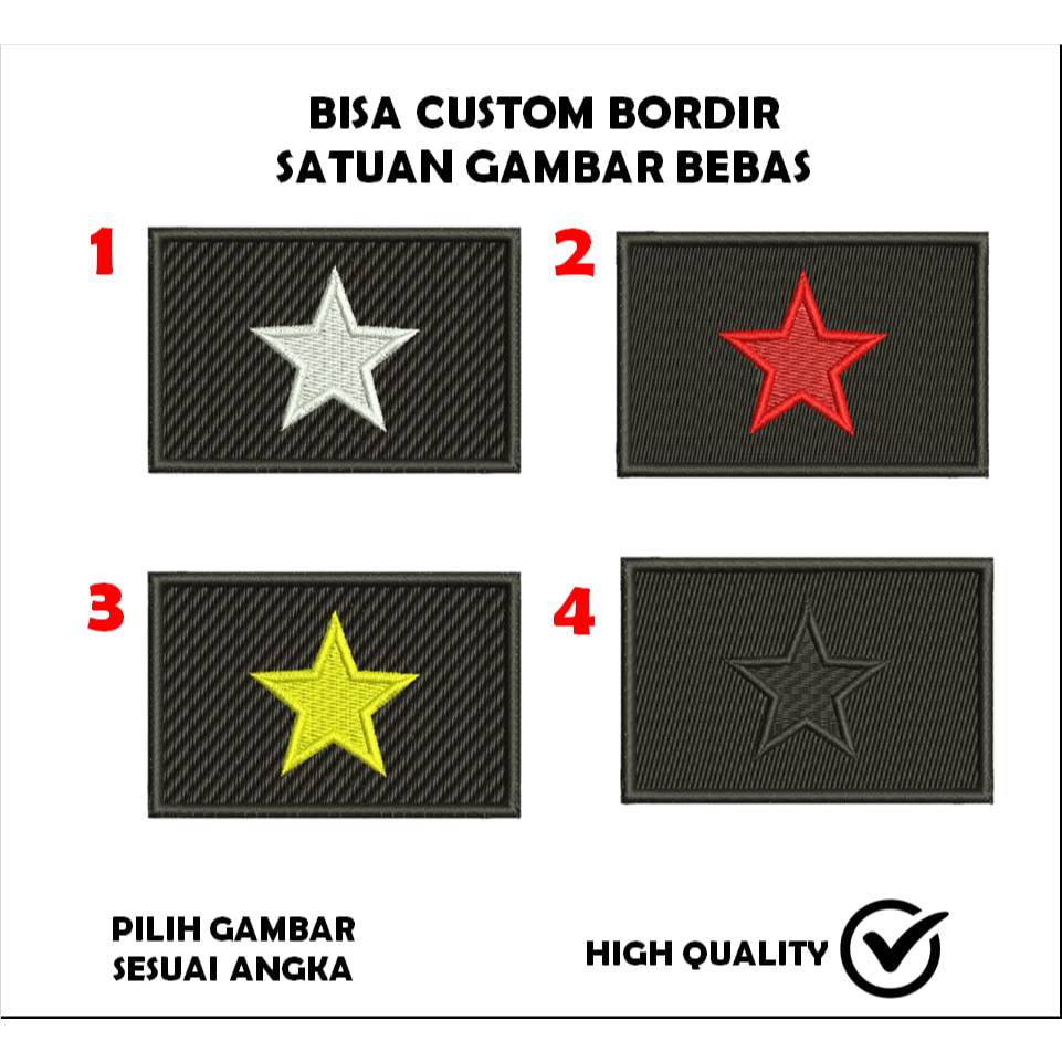 EMBLEM PATCH BORDIR GAMBAR BENDERA VIETNAM WARNA #2 - TAMBAL KEREN