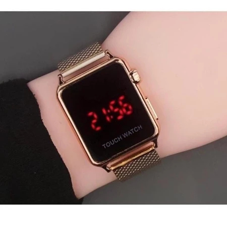 JAM [ AP022 ] TANGAN PRIA WANITA DIGITAL WATCH RUBBER ELEKTORNIK TOUCH MAGNET LED