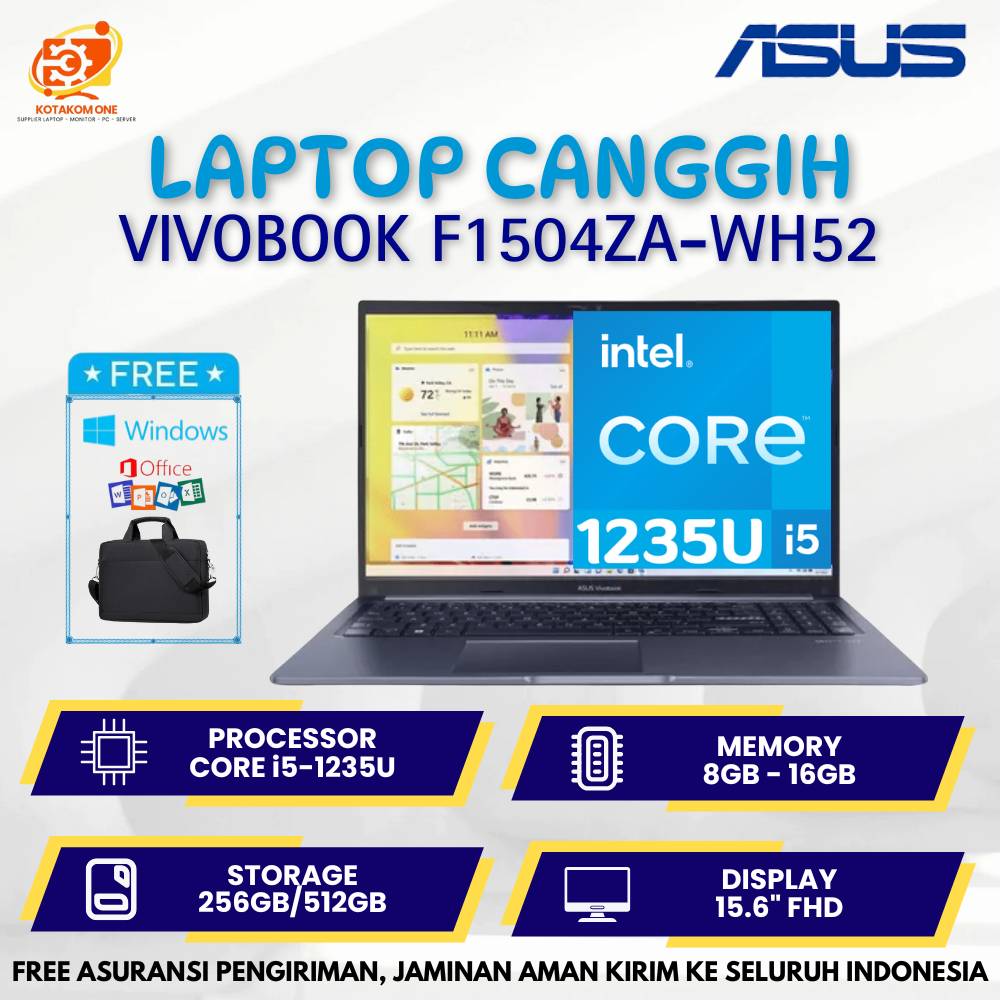 Laptop Asus Vivobook F1504ZA - WH52 Core i5 - 1235U Ram 16Gb Ssd 512GB 15.6" FHD - Core i5 Murah