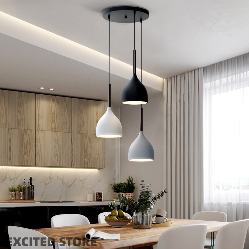 JP - LAMPU GANTUNG MINIMALIS MODERN RUANG MAKAN / RUANG TAMU / CAFE  3 ARMS E27 LAMPU GANTUNG MINIMA