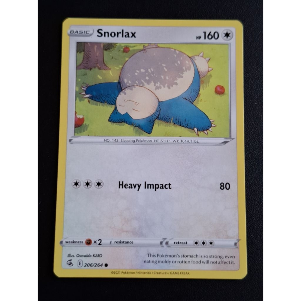 kartu pokemon original common snorlax E 206/264