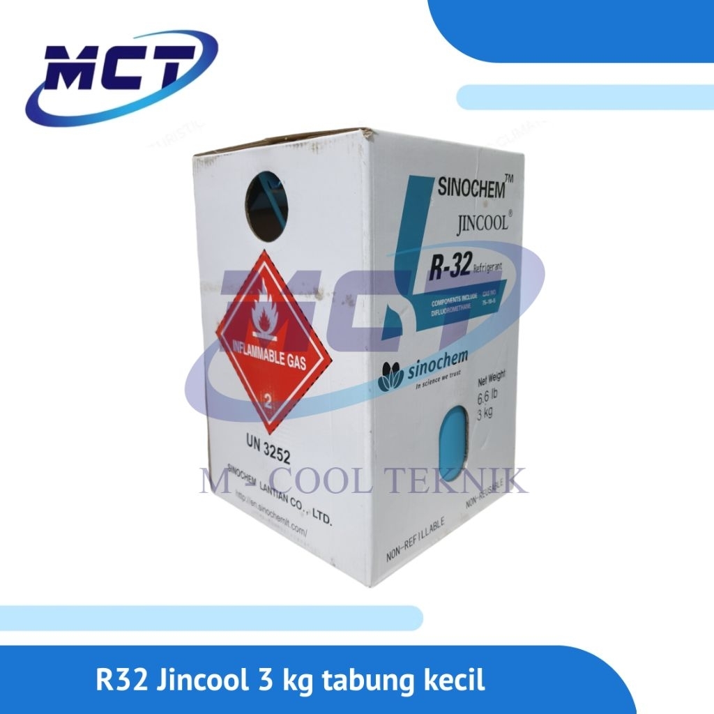 Freon R32 Refrigerant Merk Jincool Sinochem 3 kg Tabung Kecil