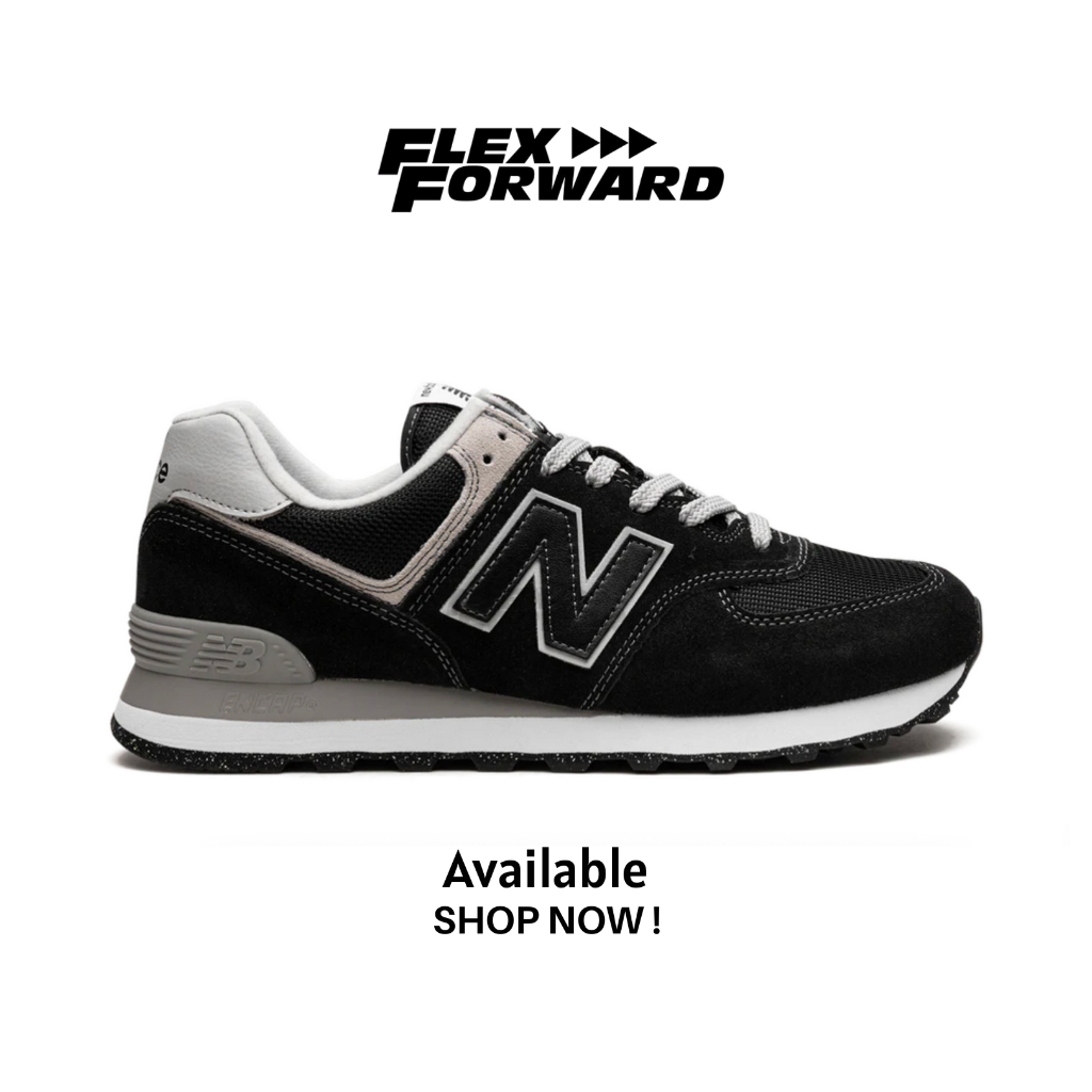 FlexForward. - Sepatu NB 574 Classic Black Authentic Sneakers