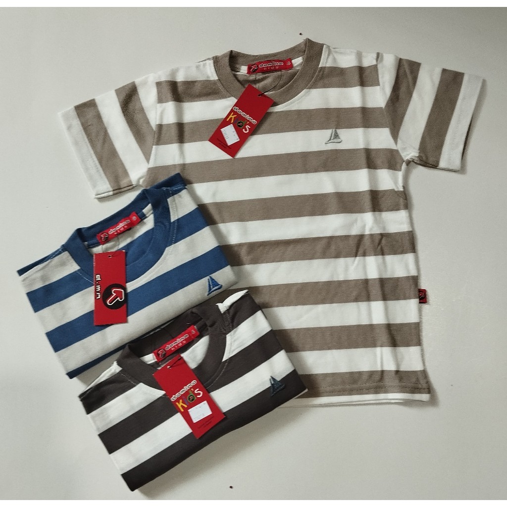 KAOS SALUR ANAK DOMINO/ KAOS GARIS GARIS DOMINO/ IVANKIDS