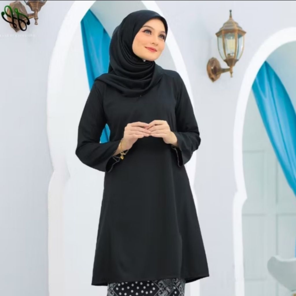 Atasan Baju Kurung Wanita Melayu Tunik Kebaya Polos Modern Malaysia Riau Akad Kondangan Wisuda Bahan