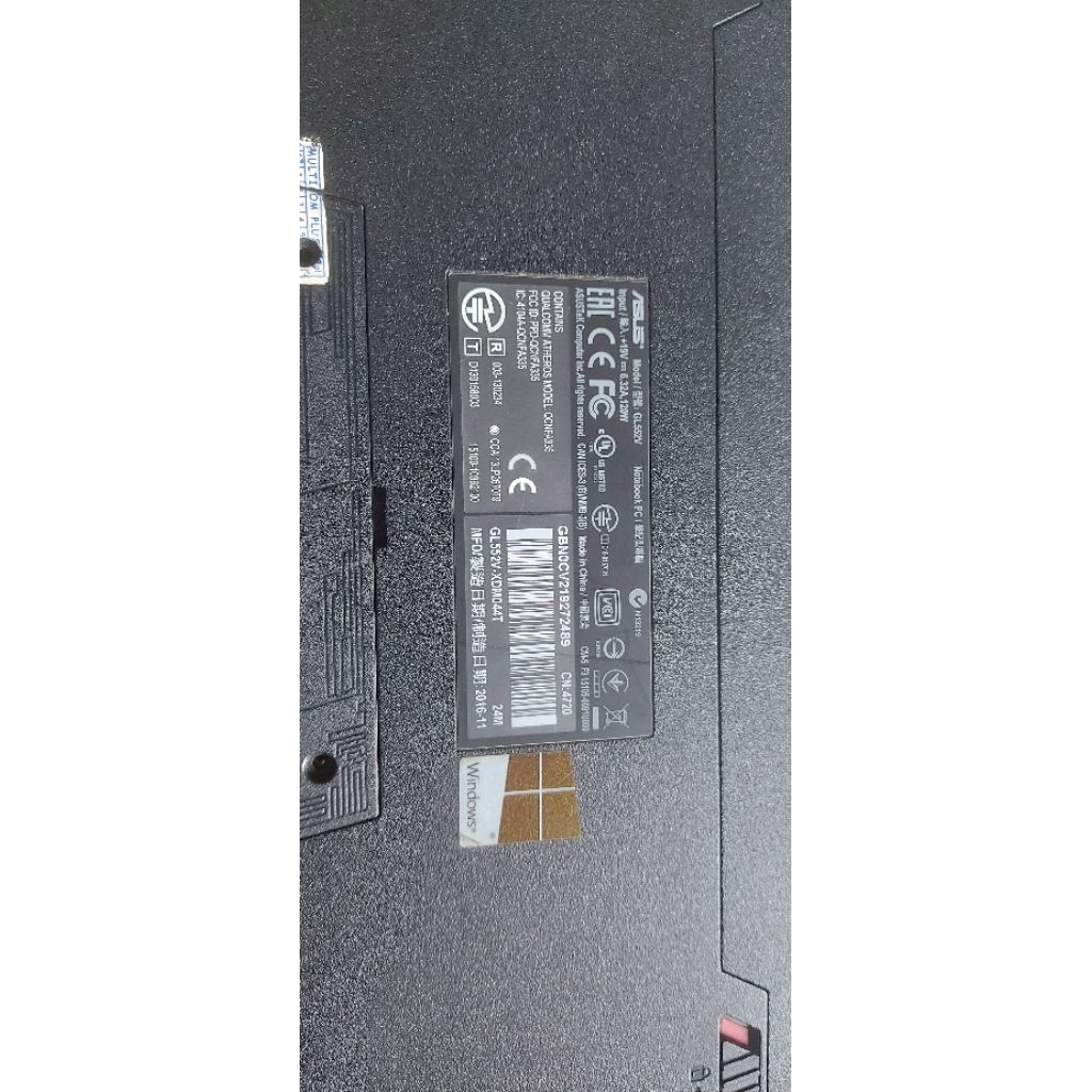 laptop Asus Rog Gl552V GL552 V matot indikator nyala