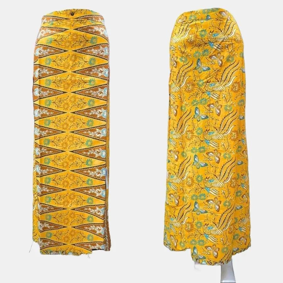 Rok Batik Wanita Sogan Betawi Bahan Katun Halus Warna Kuning Mustard