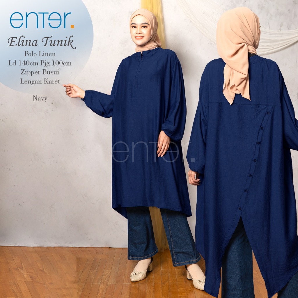 ELINA TUNIK Polo Linen LD 140 by BINTI ENTER