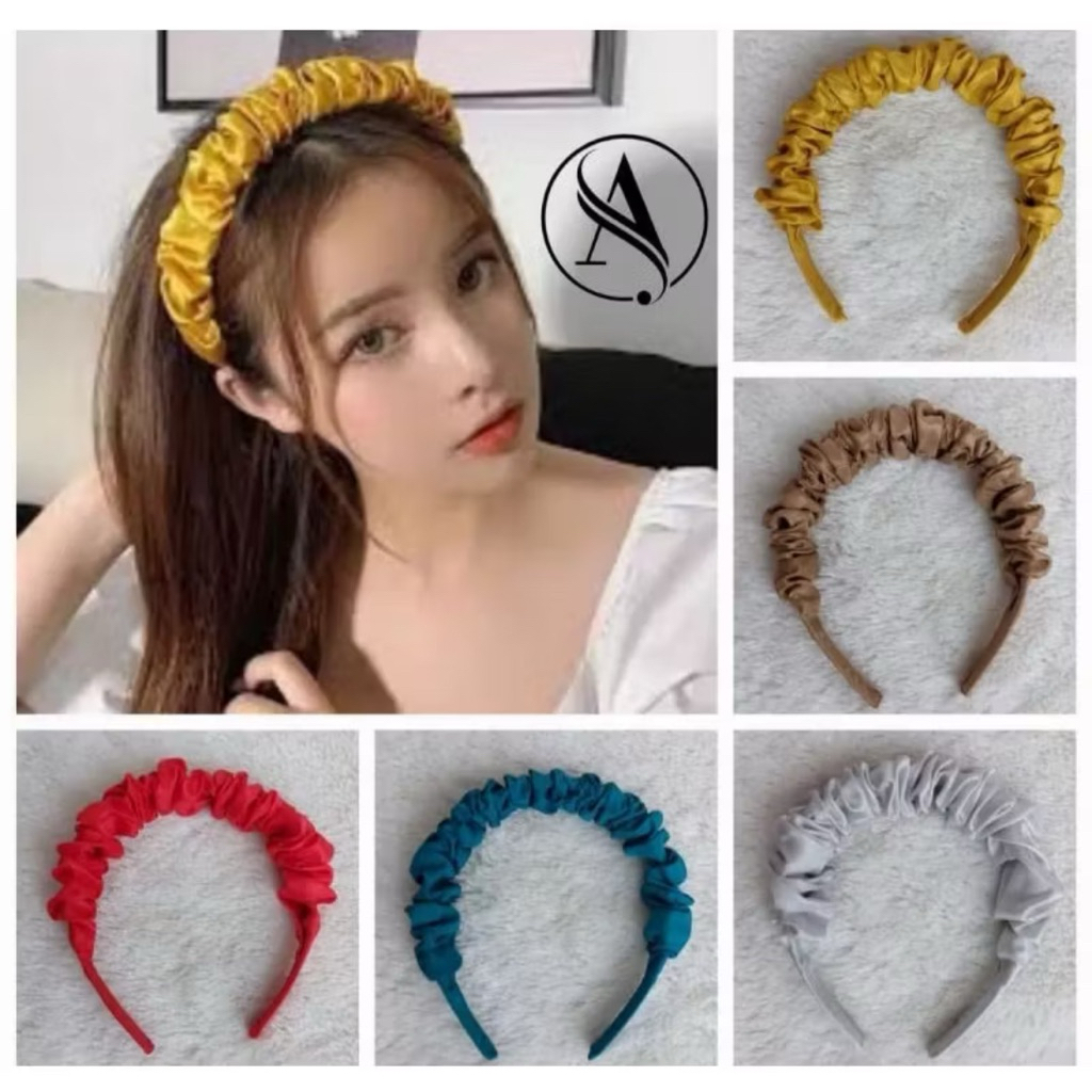 Bando Scrunchie Kerut Gaya Korea | Bando Nagita Slavina | Bando Viral