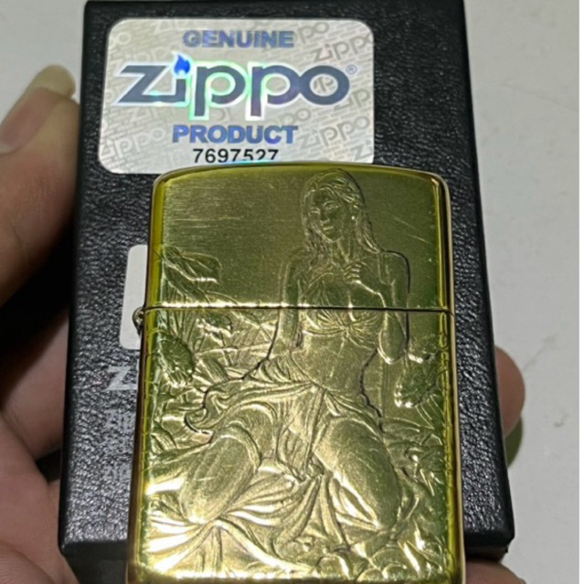 korek api zippo usa original 2 side gold motif timbul sexy lady best quality