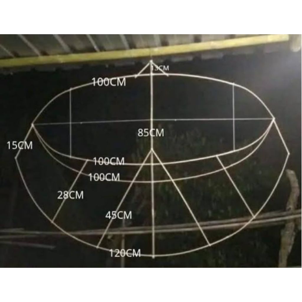 arku layangan gapangan pegon ceper ukuran 100cm,mudah terbang