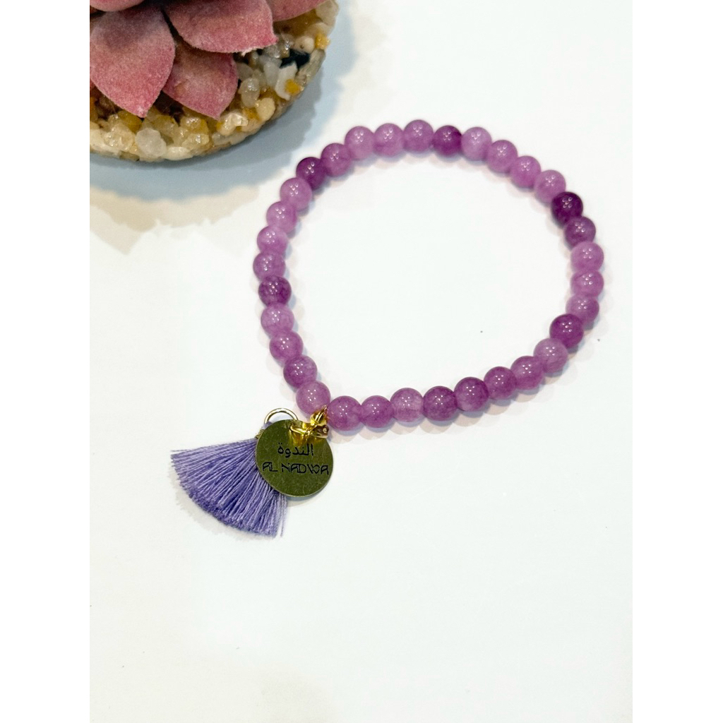 Tasbih Batu Alam Kunzite Ungu Muda - Tasbih 33 Butir - Tasbih Gelang - Hadiah Kado Wanita - Tasbih C