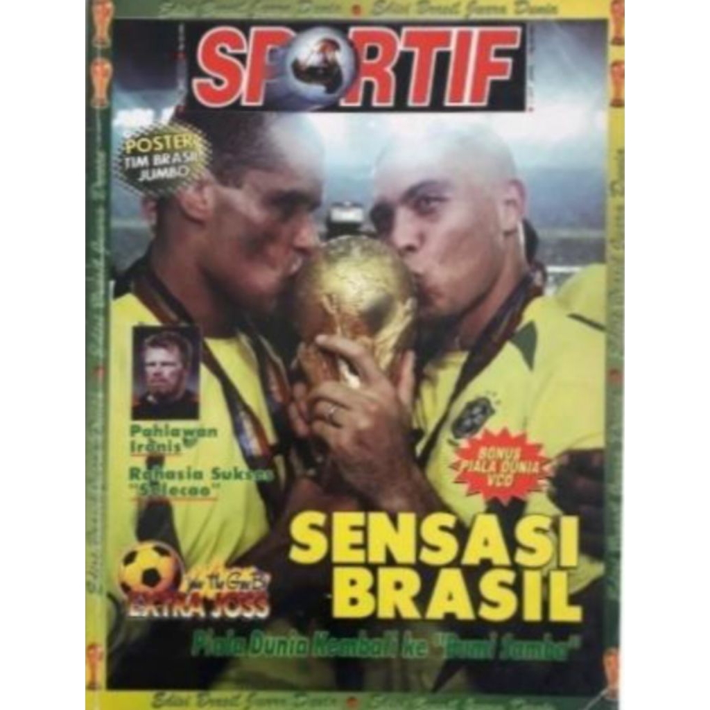 Majalah SPORTIF Brasil Juara Piala Dunia 2002 Bonus Poster