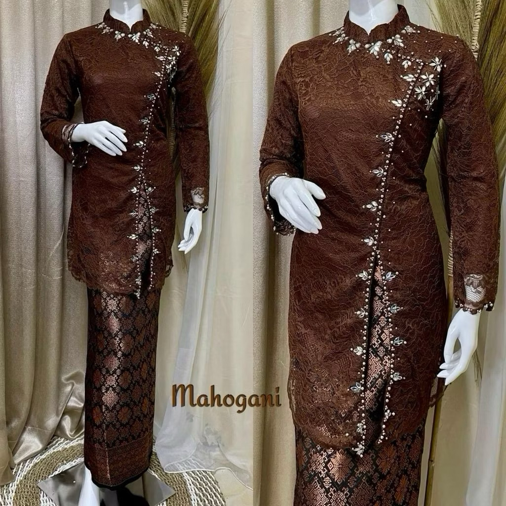 Kebaya Tunik Brokat Janggan One set - Kebaya Janggan Payet Premium - Tunik Janggan - Kebaya Modern J