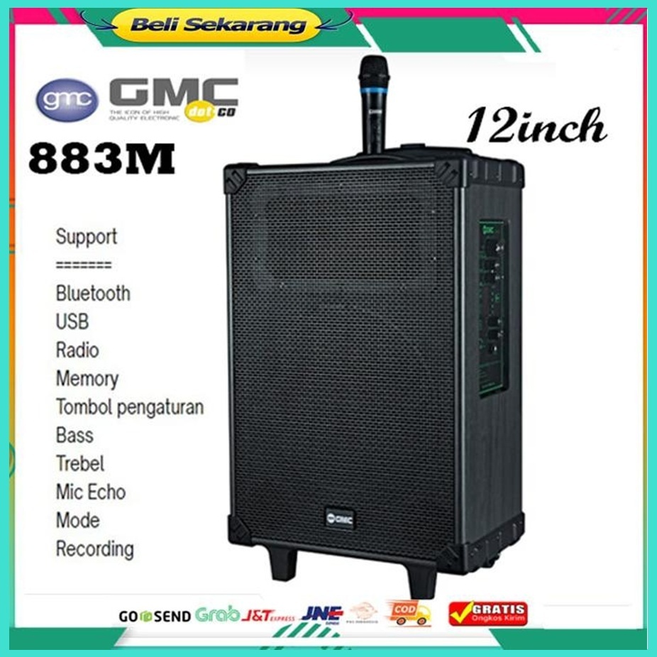 Speaker GMC 883M 12 INCH Portabel/Ampli Meeting BLUETOOTH 12 inch FULL BASS