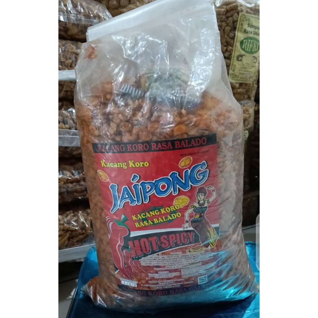 1 ball isi 4 kg kacang koro kupas balado jaipong enak gurih renyah makanan ringan Snack kiloan murah