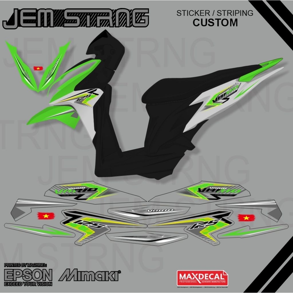 STRIPING TRANSPARAN VARIO 125 OLD KZR MODEL VIETNAM STYLE KINGS