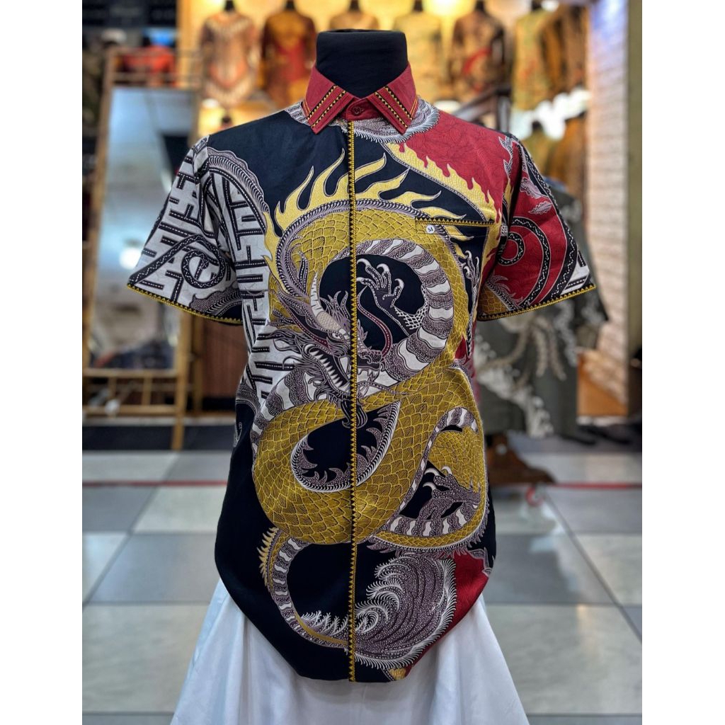 Batik Cantieq Exclusive - ARYA NAWASENA | Batik Pria premium Naga Mas sutra atbm  bordir smock mewah