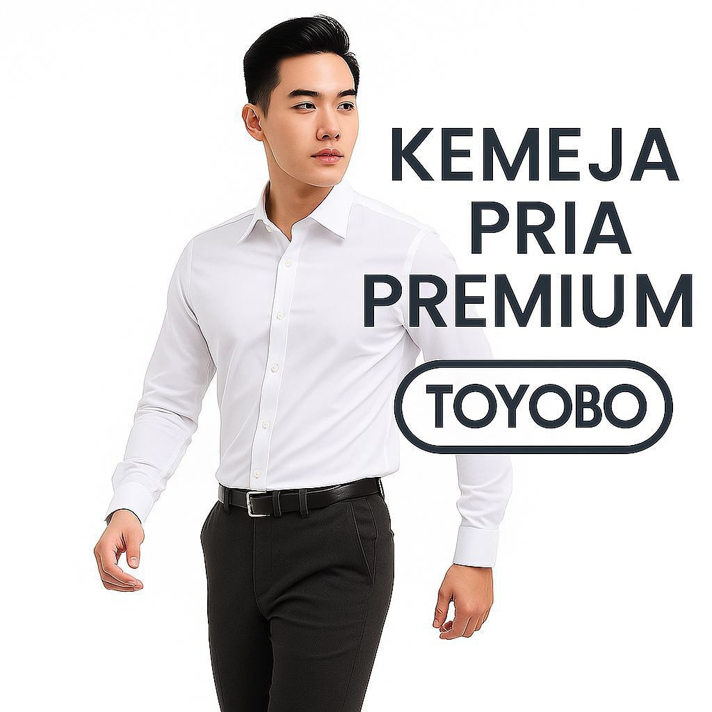 Kemeja Pria Polos Toyobo Fodu Premium Lengan Panjang Formal