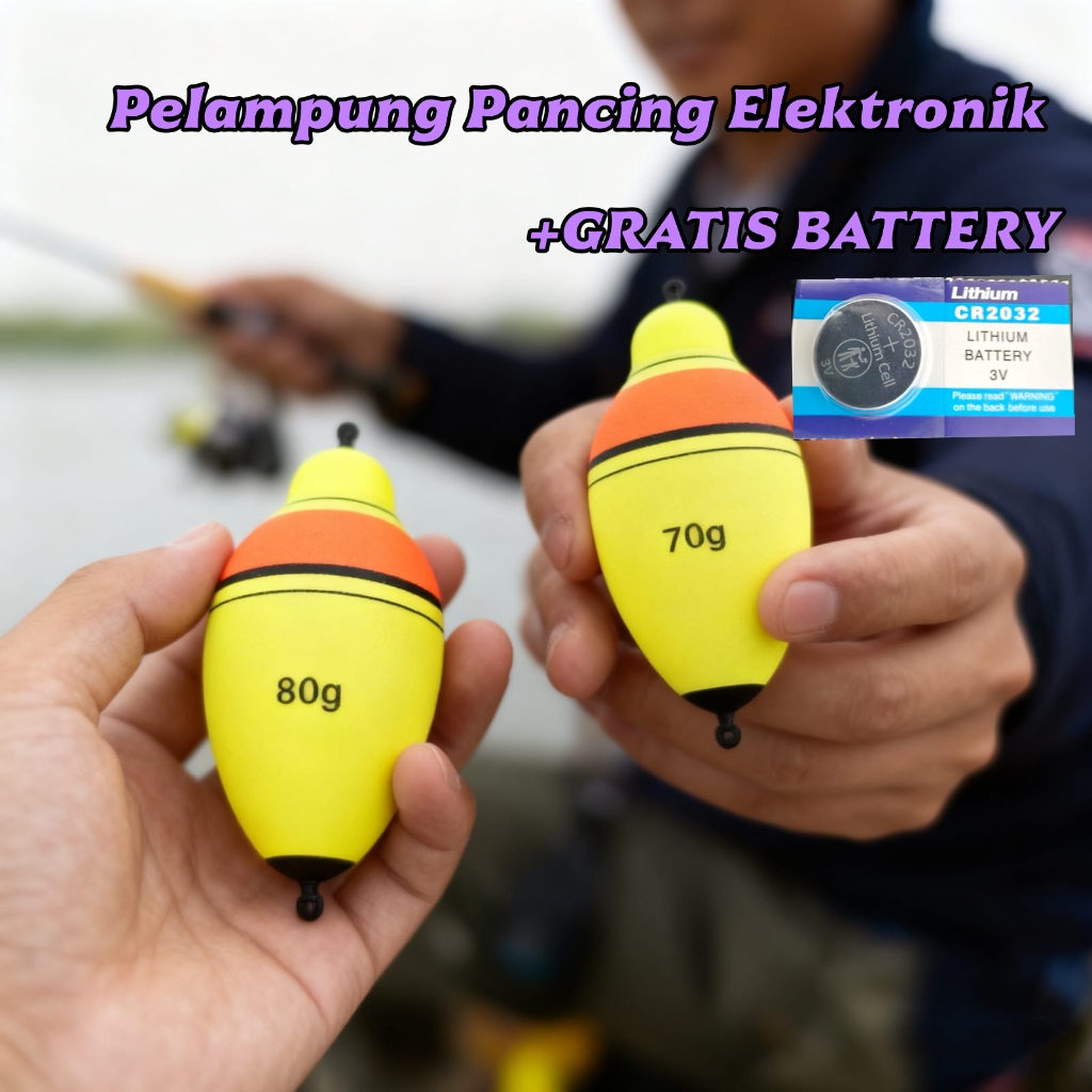 Pelampung Pancing LED 80g Bonus Baterai || Pelampung LED Pancing 80g Dengan Baterai
