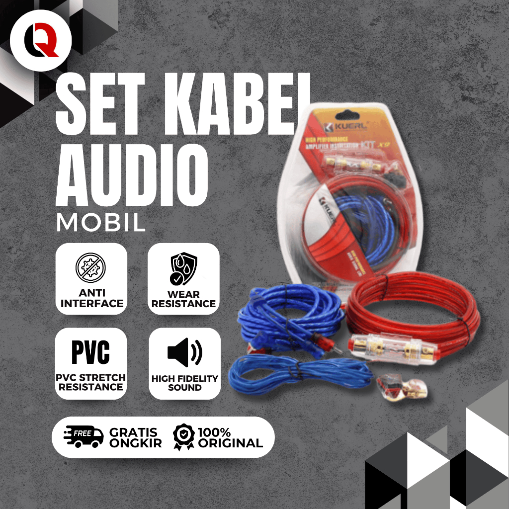 PIONEER Paket Kabel Audio Mobil Full Set 10GA Instalasi Sound System Audio Speaker Subwoofer 12 Inch