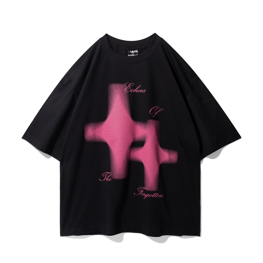 Based On Money Kaos Oversize Pria Wanita Boxy Fit Tshirt Cotton Black Echoes - sibunsu