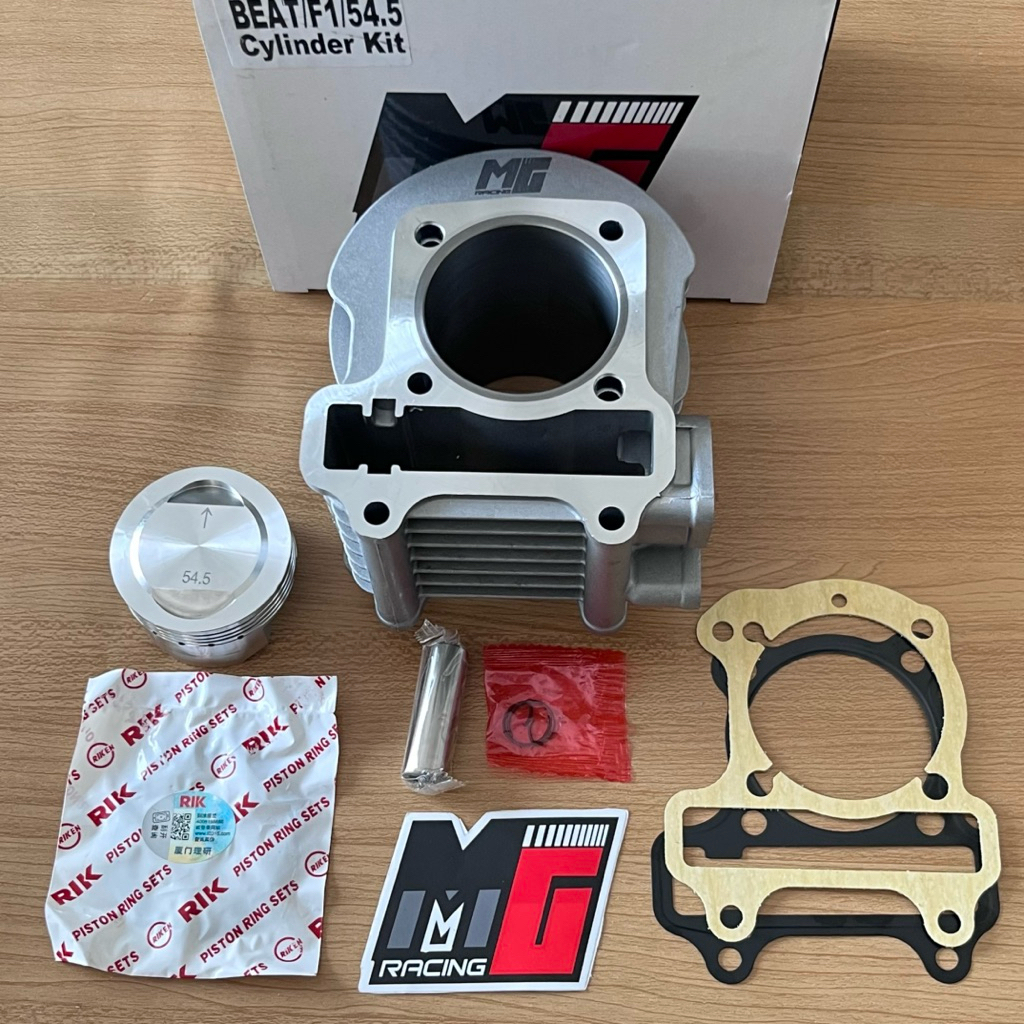 MG RACING BLOK BORE UP BLOCK CASTING BEAT INJEKSI 54,5 SET PISTON RING RIK ORIGINAL