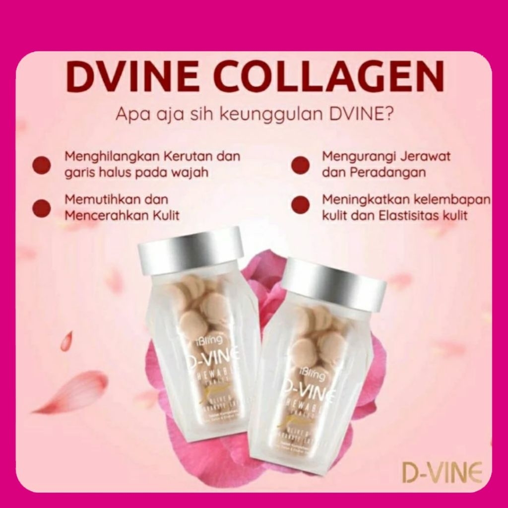 DVINE Collagen Original 100% Ori D Vine Suplemen Pemutih Kulit Bpom