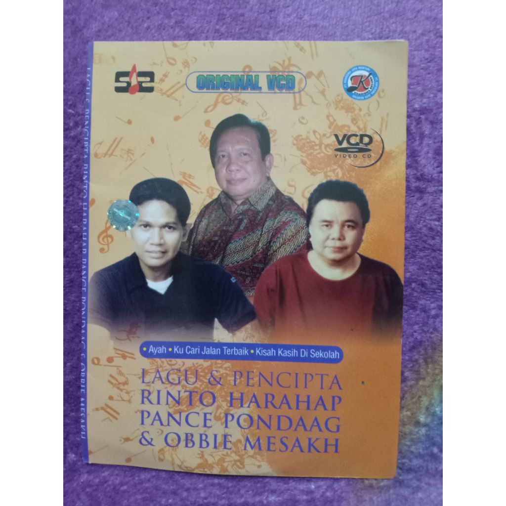 VCD LAGU &PENCIPTA RINTO HARAHAP, PANCE PONDAAG, OBBIE MESSAKH