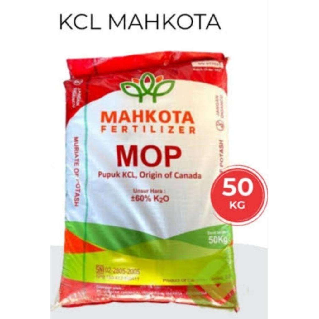 Pupuk KCL Meroke dan Mahkota 50kg Asli Kemasan Pabrik