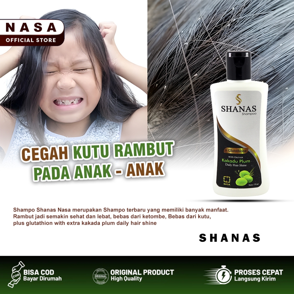 Shampo Penghilang Kutu Anak Dewasa 100% | Shanas Nasa Original | Rambut Lebat & Kuat