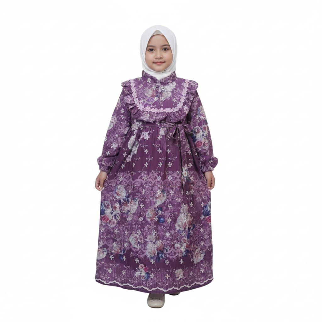 Ready stok khalisa long dress anak premium