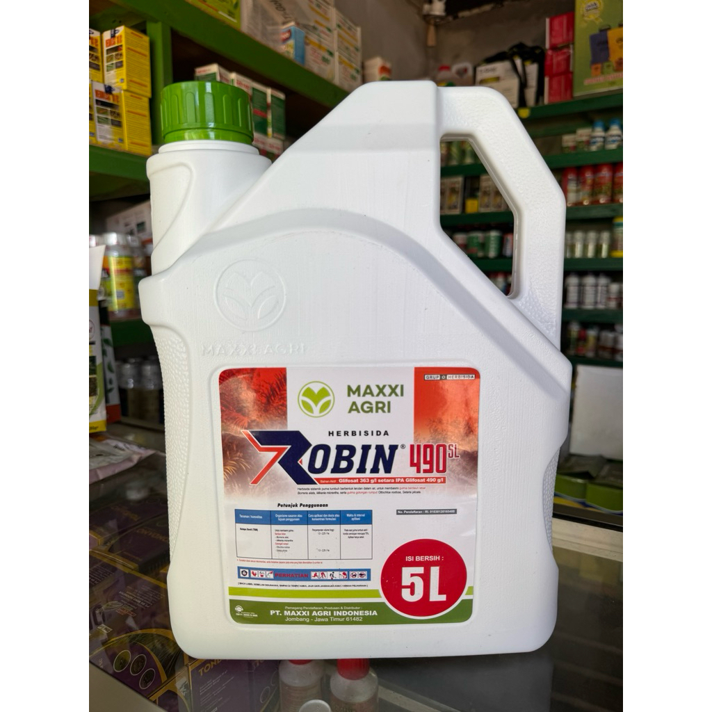 Herbisida Robin 490 SL Herbisida Sistemik Lambat Kemasan 5 Liter