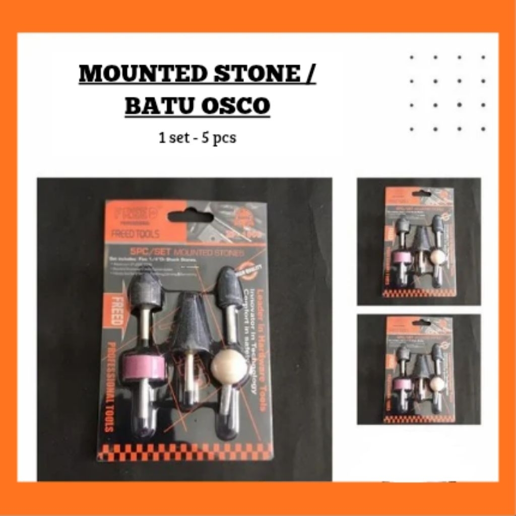 Freed Mata Bor Batu Asah / Batu Poles Oslo Porting Mata Tuner Set 5 pcs Batu Osco