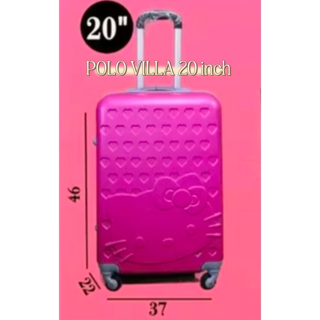 TROLLEY/ KOPER HELLO KITTY PREMIUM POLO VILLA 20 INCH, RODA PUTAR 360 DERAJAT