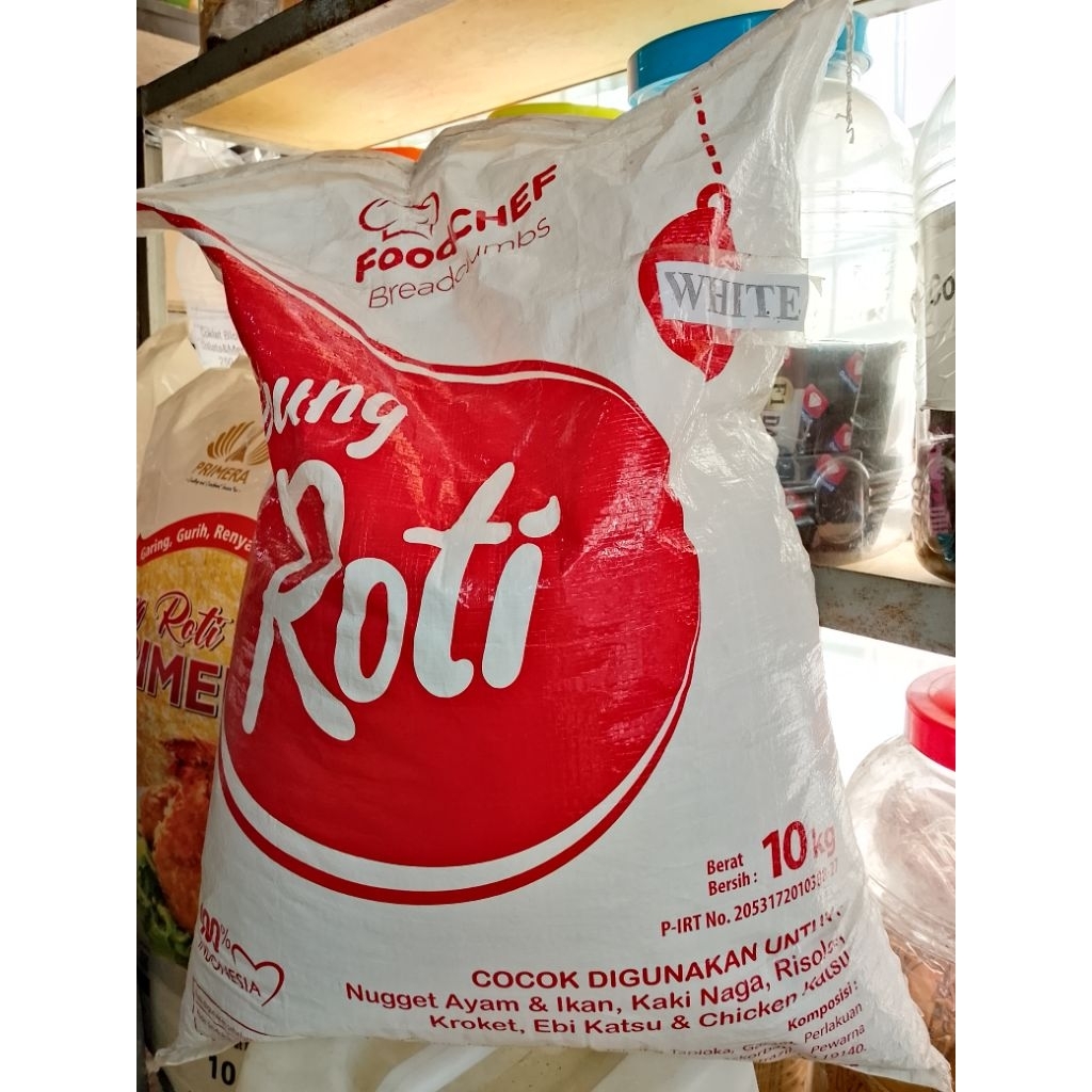 BREAD CRUMB PUTIH 1BALL 10KG / TEPUNG ROTI PUTIH 10KG / TEPUNG PANIR PUTIH