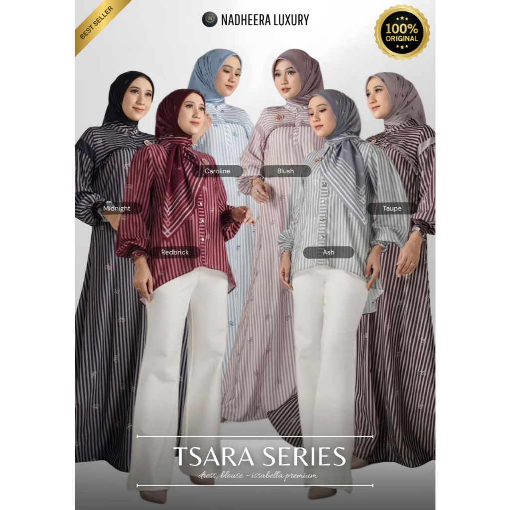 READY BISA COD / TSARA SERIES NADHEERA LUXURY TERBARU / GAMIS TERBARU / BY NADHEERA LUXURY / gamis t