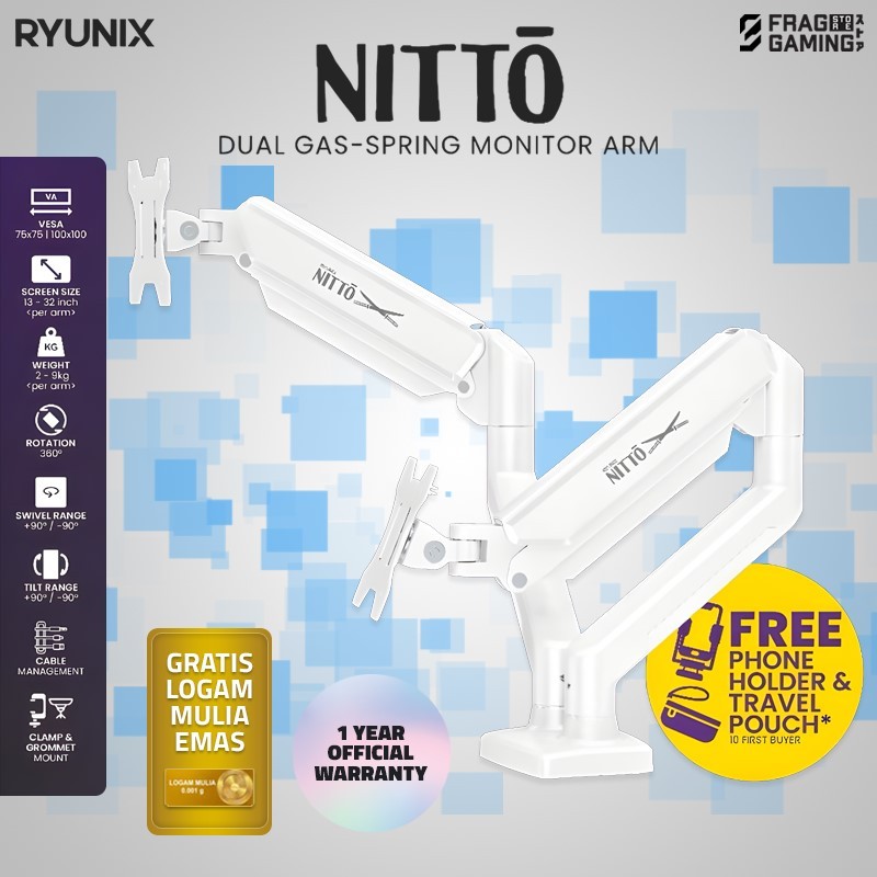 Sades Ryunix Monitor Arm Itto & Monitor Arm Dual Nitto