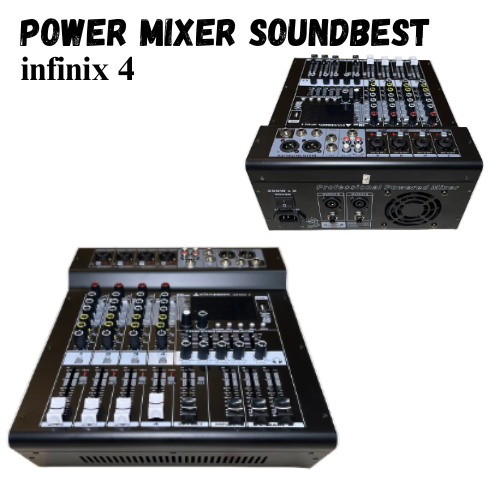 Power mixer soundbest infinix 4 original 4 channel 256 dsp bluetooth infinix4